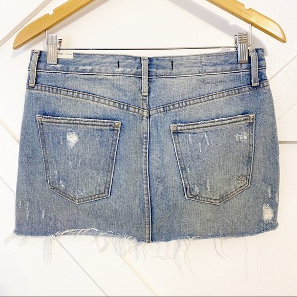 Lovers + Friends Alex Denim Mini Skirt Sz 27 - Picture 3 of 11